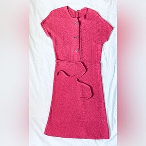 Vintage 1940s Pink Short Sleeve Knit Dress